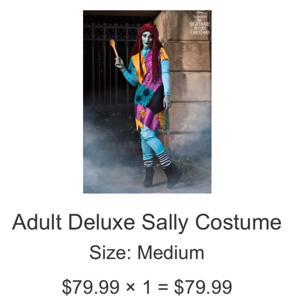 Sally NIGHTMARE BEFORE CHRISTMAS costume. Size medium. Halloween 🎃 💀 Cosplay
